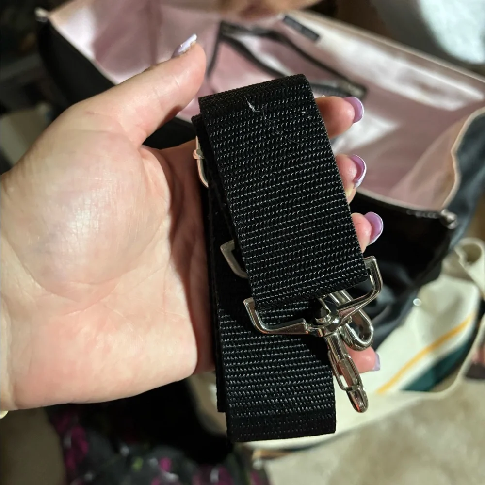 Black Leather Weekend Bag by Victoria’s Secret